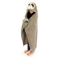Cozy Noxxiez BL809 Lenochod - hřejivá deka s kapucí se zvířátkem a tlapkovými kapsami
