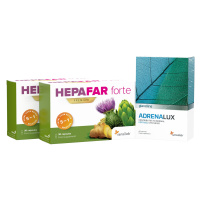2x Hepafar Forte + AdrenaLux  | Super kombinace pro očistu těla od toxinů a vyváženou hladinu ko