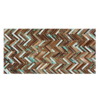 Patchwork koberec z hovězí kůže v hnědo-modrých odstínech 80x150 cm AMASYA, 57130