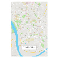 Mapa Coimbra color, 26.7 × 40 cm