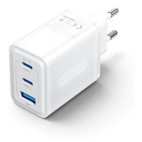 Vention 3-Port USB (C + C + A) GaN Charger (65W/65W/30W) EU-Plug White