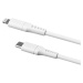 FIXED Liquid silicone kabel USB-C/Lightning (PD), MFi, 0.5m, bílý