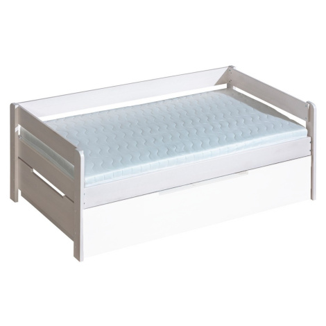 Dětská postel z masivu 90x200cm tibor - borovice - bílá