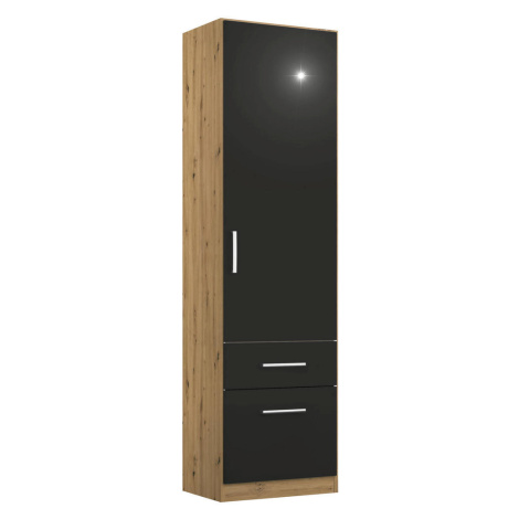 Rauch Möbel ŠATNÍ SKŘÍŇ S OTOČNÝMI DVEŘMI, šedá, dub artisan cm