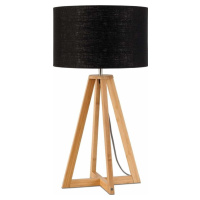 Stolní lampa s černým stínidlem a konstrukcí z bambusu Good&Mojo Everest