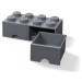 LEGO® Úložný box 8 s šuplíky - tmavě šedá