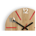 ModernClock Nástěnné hodiny Aksel Wood červeno-zrcadlové
