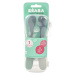 Ergonomické lžičky 1st Age Silicone Spoons Beaba Mineral Grey Sage Green ze silikonu k samostatn