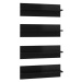 Shumee Nástěnné 4 ks černé vysoký lesk 60×11,5×18cm dřevotříska, 807330