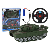 RC tank zelený 1:18 se světlem a zvukem