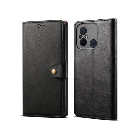 Lenuo Leather flipové pouzdro pro Xiaomi Redmi 12C, černá