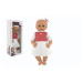Panenka/Miminko Hamiro mrkací 50cm, pevné tělo, šaty bílé + červený puntík v krabici 24x60x15cm 
