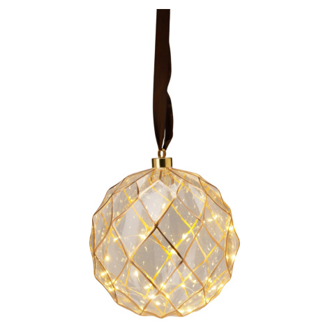 Mondex Vánoční světelná LED dekorace s časovačem Kaydin 20 cm čirá