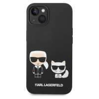 Silikonové pouzdro Karl Lagerfeld and Choupette Liquid Silicone pro Apple iPhone 14 Plus, černá