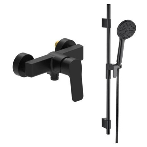 Sprchová baterie SAT Cube Way se sprchovým setem 150 mm černá SATBSCU268CSET1