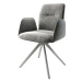 DELIFE Otočná židle Vinja-Flex šedý samet křížová podnož zaoblená otočná nerezová ocel