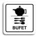 Accept Piktogram "bufet" (80 × 80 mm) (bílá tabulka - černý tisk)