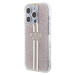 Guess IML 4G Gold Stripe kryt iPhone 15 Pro růžový