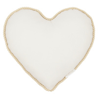 Cotton & Sweets Boho polštář srdce s bublinkami vanilka 44 cm