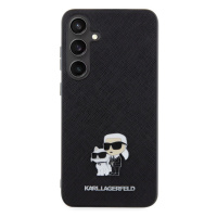 Zadní kryt Karl Lagerfeld PU Saffiano Metal Karl and Choupette pro Samsung Galaxy S24+, black