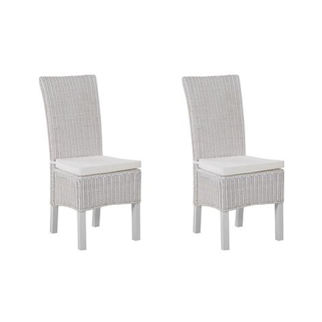 Sada dvou ratanových židlí v bílé barvě ANDES, 118293 BELIANI