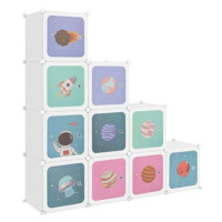 SHUMEE Dětská modulární skříň s 10 úložnými boxy bílá PP
