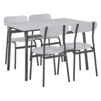Sada jídelního stolu a 4 židlí šedá s černou VELDEN, 251908
