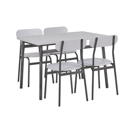 Sada jídelního stolu a 4 židlí šedá s černou VELDEN, 251908 BELIANI