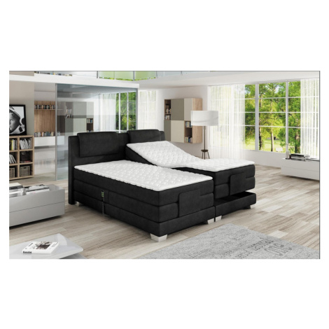 Luxusní box spring postel Vero 180x200, černá - AKCE