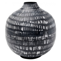 KARE Design Černobílá kovová váza Madalin 24cm