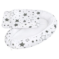 NEW BABY - Luxusní hnízdečko s peřinkami pro miminko hvězdy šedé