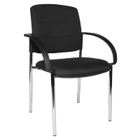 eurokraft pro Židle pro návštěvy, bal.j. 2 kusy, čalouněné opěradlo, černá, sedák černá
