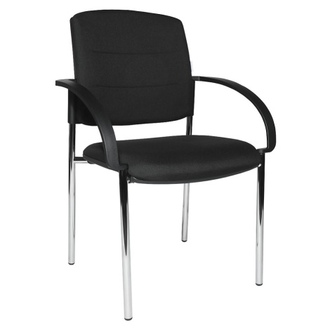 EUROKRAFTpro Židle pro návštěvy, bal.j. 2 kusy, čalouněné opěradlo, černá, sedák černá