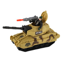 Tank s vojákem plast 8x24cm pro volný chod