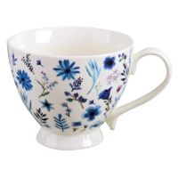 Hrnek porcelánový květy bílo-modrý 0,4 litru