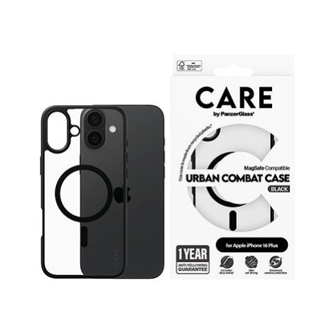 PanzerGlass CARE kryt Apple iPhone 16 Plus MagSafe Combat černý/černý + záruka proti žloutnutí