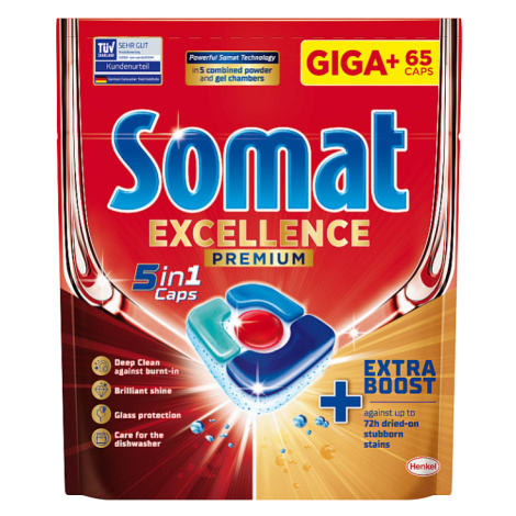 Somat Excellence Premium 5in1 Caps kapsle do automatické myčky na nádobí 65 ks 1267,5g