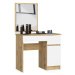 Ak furniture Kosmetický stolek se zrcadlem P-2/SL dub artisan/bílý pravý