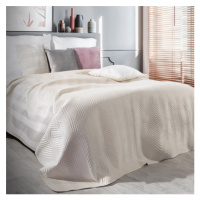 Kvalitní oboustranný přehoz na postel krémové barvy