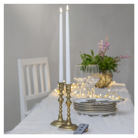 LED svíčka s časovačem 2 ks výška 38 cm Star Trading Flamme Slim - bílá