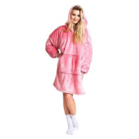 Cozy Noxxiez Růžová - hřejivá televizní mikinová deka pro teenagery a dospělé