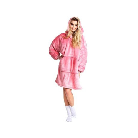 Cozy Noxxiez Růžová - hřejivá televizní mikinová deka pro teenagery a dospělé