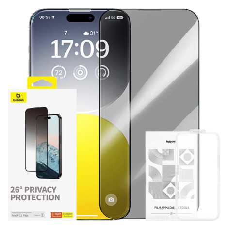 Ochranné sklo Baseus Privacy Protection Tempered Glass Diamond iPhone 15 Plus