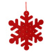 H&L Sněhová vločka LED Hangdeco, 35 cm, filc, červená