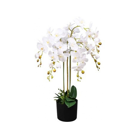 Umělá rostlina orchidej s květináčem 75 cm bílá SHUMEE
