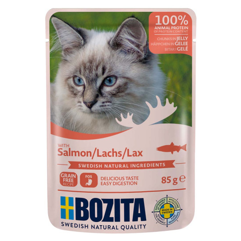 Bozita Pouch kousky v želé s lososem 12 × 85 g