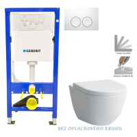 Geberit Duofix tlačítko DELTA21 bílé WC LAUFEN PRO RIMLESS + SEDÁTKO 458.103.00.1 21BI LP1