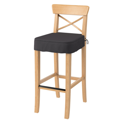 Dekoria Sedák na židli IKEA Ingolf - barová, grafitová, barová židle Ingolf, Cotton Panama, 702-