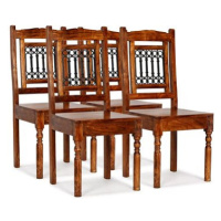 Jídelní židle 4 ks masiv sheeshamový povrch klasický styl