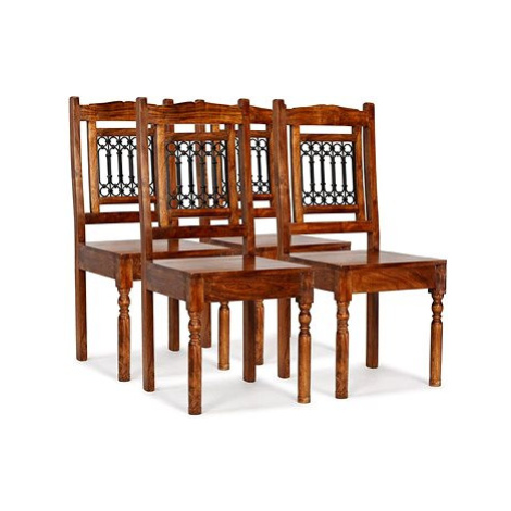 Jídelní židle 4 ks masiv sheeshamový povrch klasický styl SHUMEE